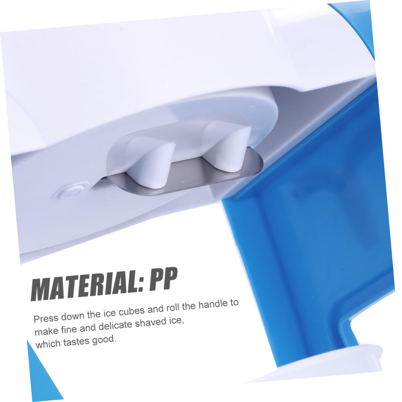 Picadora de Hielo Manual de Acero Inoxidable y PP Azul para Raspados