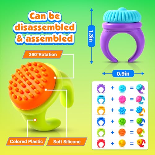 Fidget Rings Sensory Valentine Day Gift for Kids: 18 Pack Fidget Stress Spinner Rings- Autism Sensory Toy for Special Needs ADHD- Quiet Fidgets for Classroom Prizes Travel Toys - image 6