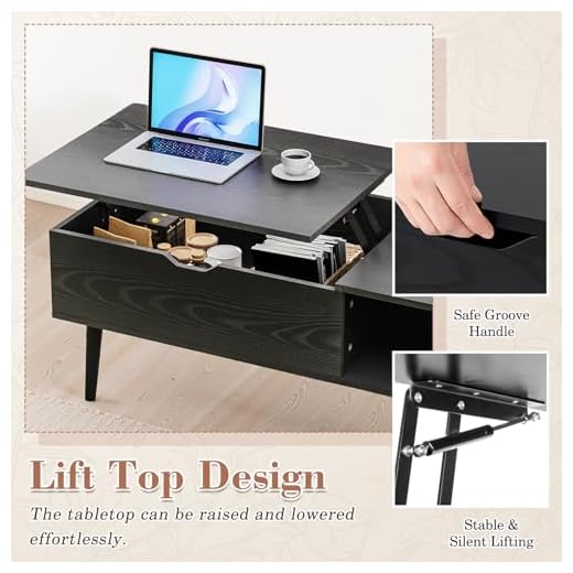 OLIXIS Wood Lift Top Coffee Table