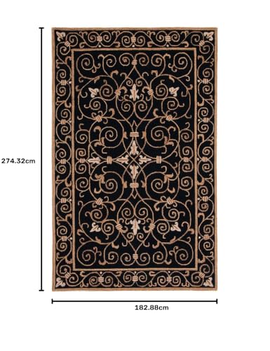 Image of 6x9 Ft Woolen Area Rug -, Tufted Wool Carpet for Home Interiors & Office Decor
