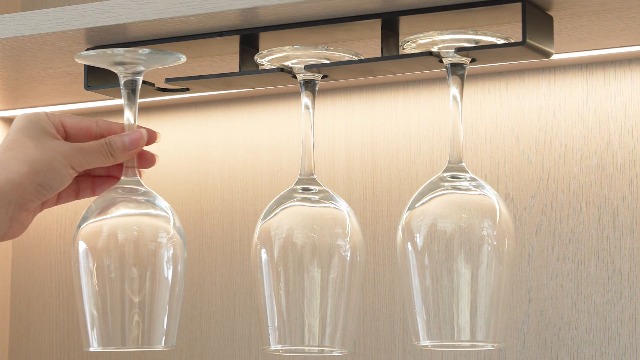 4 Binari Porta Bicchiere da Vino Sospeso, 2 Pezzi Scolabicchieri