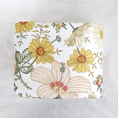 3Pcs Crib Bedding Set Baby Minky Blanket Nursery Bed Skirt Set For Baby Girls & Boys (Retro Chrysanthemum,3Pc Set) #TOP4