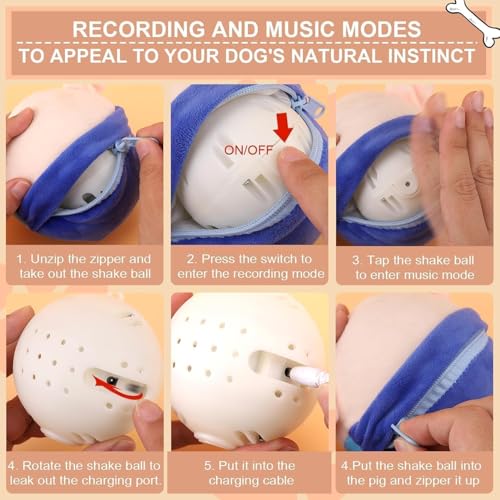 Genérico Juguetes Resistentes para Perros,2026 Juguete Peluche Activo para Mascotas, Juguetes Interactivo para Perros con Pelota Chirría, Juguete Peluche con Pelota Rebota Mascotas (Red Pig) - imagen 9