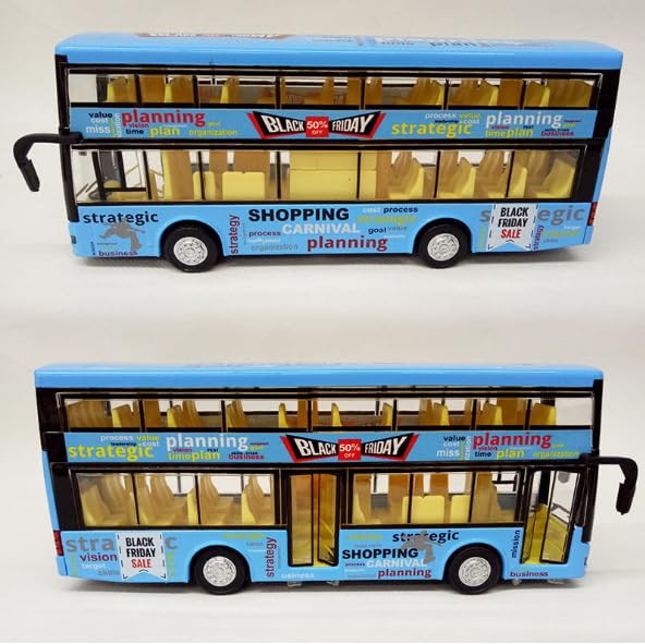 Image of DEOXY Luxury Toys for Kids Diecast Metal Alloy London Light & Music Open Door Collection Toys for Boy Kids (6019B Blue)