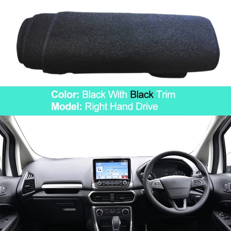 Auto Dash Mat Tapijt Auto Dashboard Cover Voor Ford Voor EcoSport BK ST-Lijn 2018 2019 2020 2021 2022 LHD Dash Mat Dash Board Pad Zonnescherm Auto Dashboard Cover (Color : Blue Edge