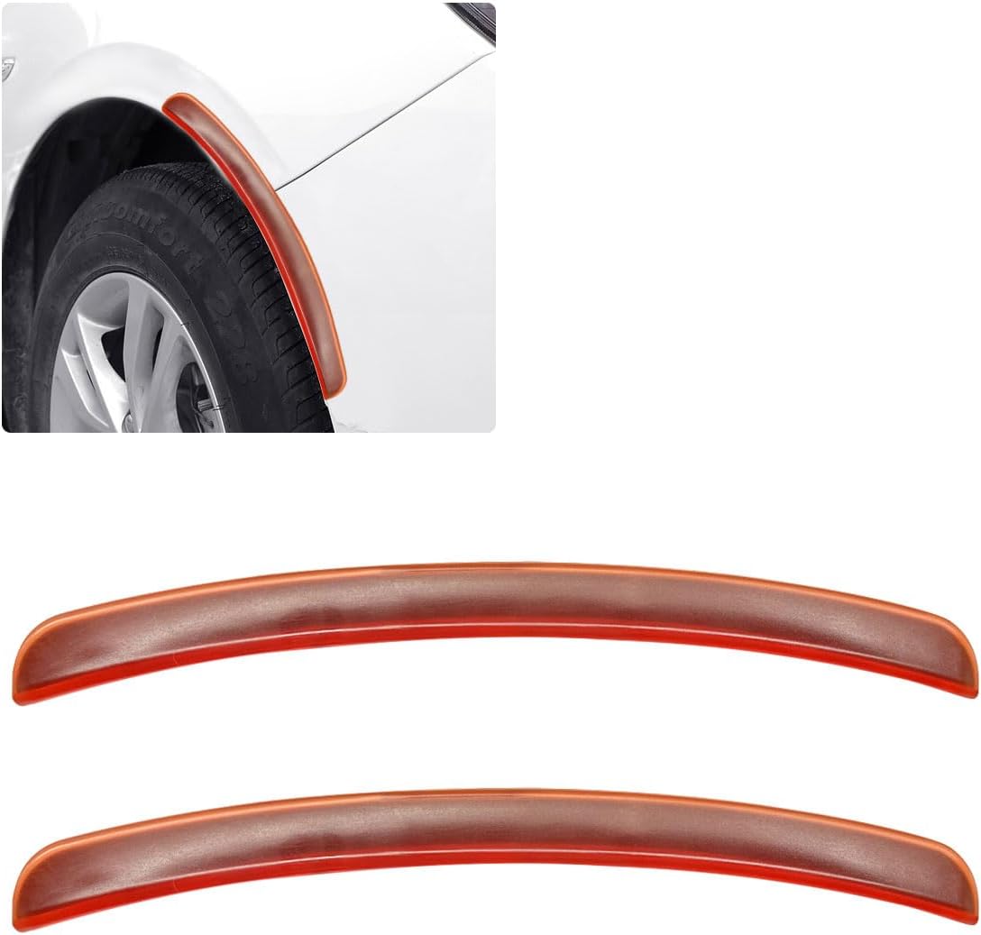 Craedli 2PCS Car Wheel Tire Eyebrow Strips, Anti-Collision Self-Adhesive Car Fenders Flare Potector Sticker Auto Wheel Arch Lip Trim Strip, Universal Mudguard Edge Decorative Strips for Cars (Black)
