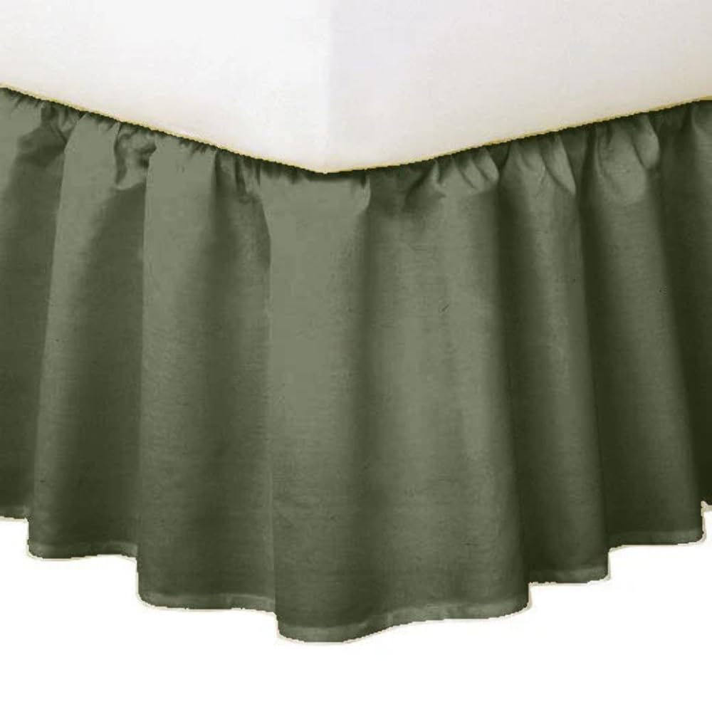 Falda de cama de seda cruda Queen negra de 60x80 pulgadas