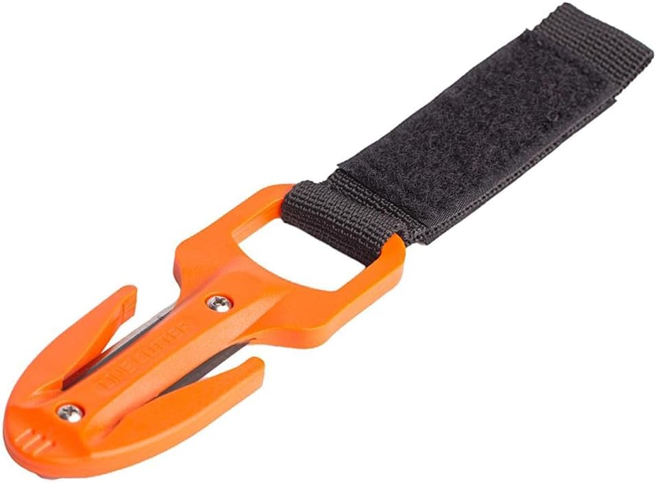 Scuba Diver Twin Line Cutter: Compact, Rust, and Portable Emergency Cutting Tool for Diving and Spearfishing - Orange