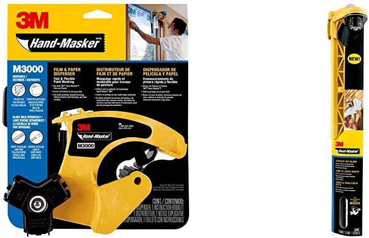 Scotch Painter's Tape Hand-Masker Film & Tape Dispenser & 12-Inch Straight Cut Blade
