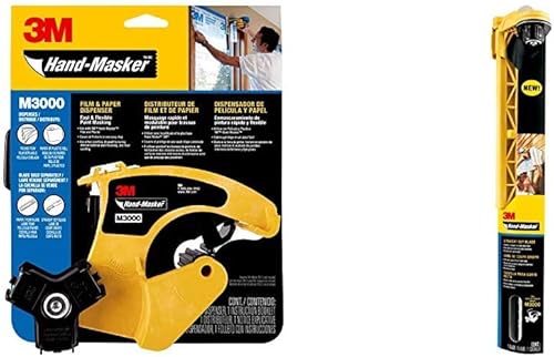 Scotch Painter's Tape Hand Masker - Dispensador de película y cinta y hoja de corte recto de 12 pulgadas