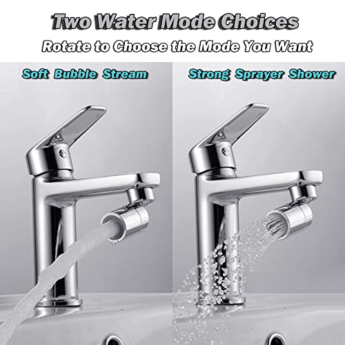 Kitchen Tap Spray Head, 360 Swivel Spout Kitchen Sink Tap, Tap Faucet Attachment Spray with 2 Functions Modes, Replacement Tap Aerator Sprayer Accessories, Universal Tap Adapter Attachment - Image 2