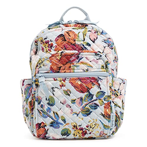 Vera Bradley Cotton Small Backpack Bookbag, Sea Air Floral Cotone Riciclato, Taglia Unica Donna
