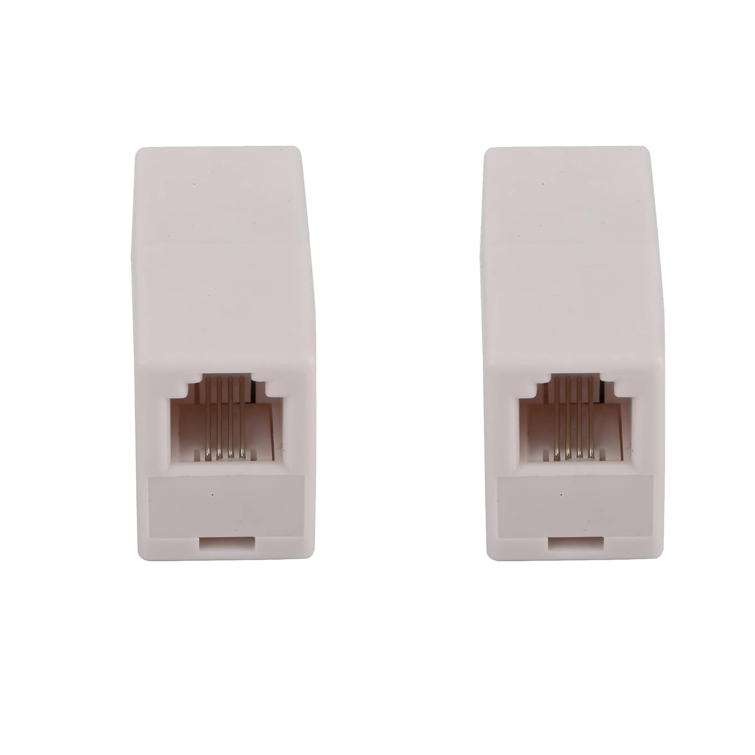 RJ11 Coupler, Straight Telephone Inline Coupler RJ11 6P4C Inline Keystone Jack Female to Female Straight Telephone Cable Cord Extension Adapter (White -2 Pack) RJ11 Coupler, Straight Telephone Inline Coupler RJ11 6P4C Inline Keystone Jack Female to Female Straight Telephone Cable Cord Extension Adapter (White -2 Pack)