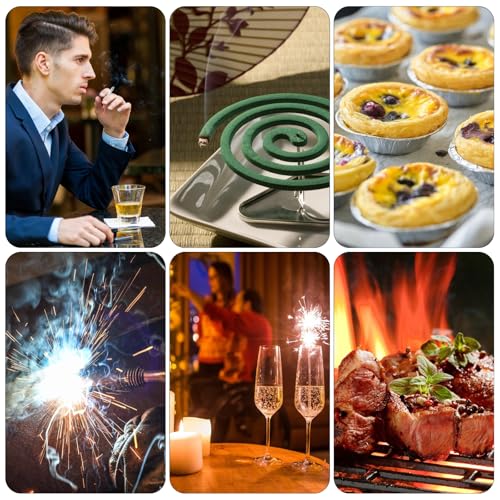 Stabfeuerzeug Gas Nachfüllbar, Kaminfeuerzeug Sturmfeuerzeug Jetflamme Feuerzeug Lang Stab 360° Flexible Gasfeuerzeug Winddichtes Flexibel Kerzenanzünder für Kamin,Kerzen,Ofen,Küche,Camping (Ohne Gas)