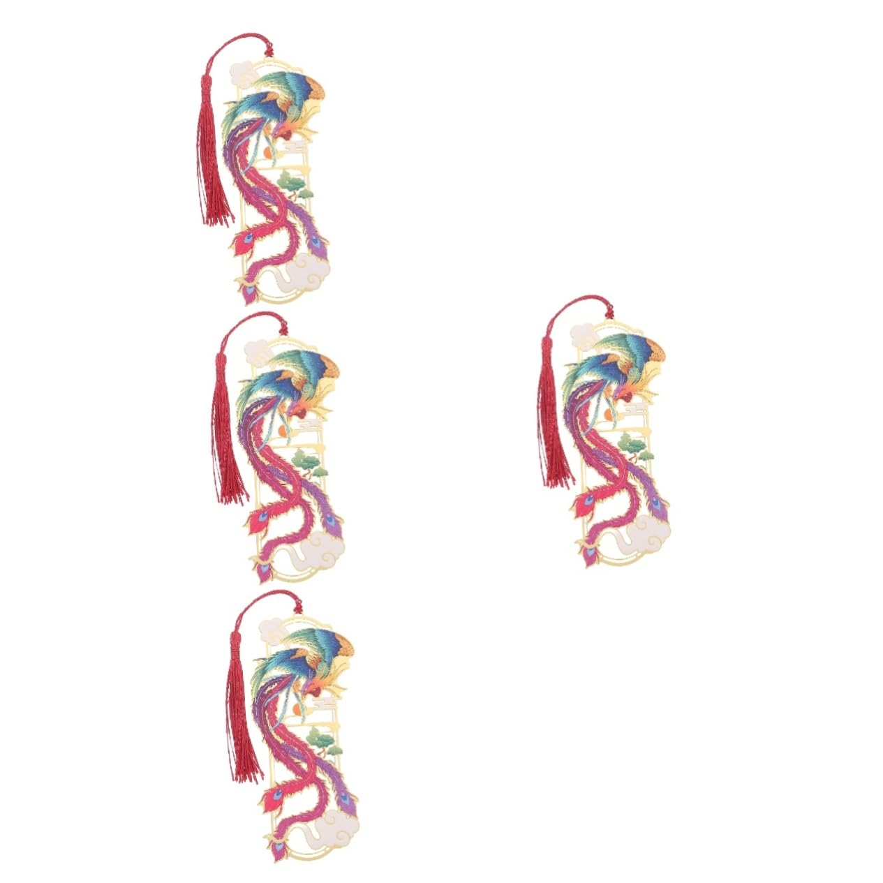 Tofficu 4pcs Chinese Style Metal Bookmark for Men Book Lovers Cool Book Marks for Reading Chain Creative Bookmark Tag