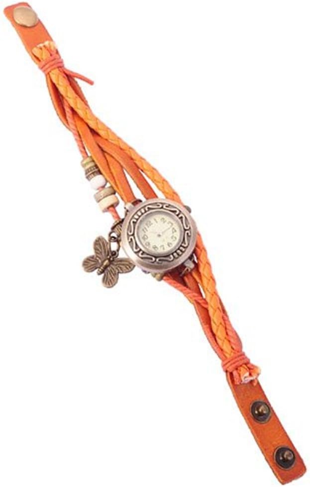 Vintage Fashion Woven Bronze Butterfly Quartz Women Wrist Watch