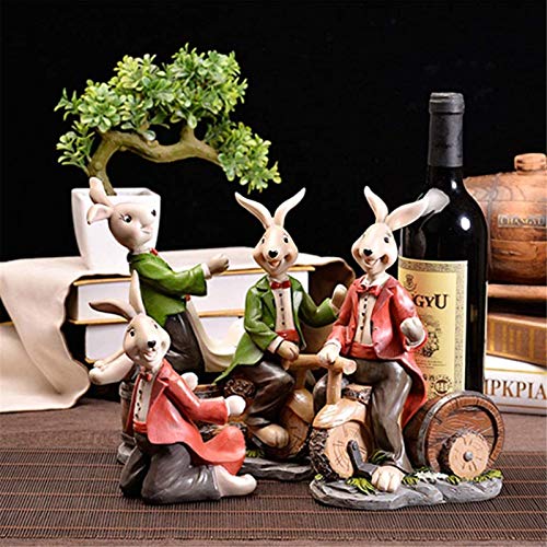 Porte-bouteille lapin rigolo en résine déco pour table