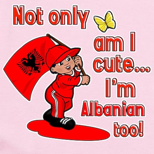CafePress Not Only Am I Cute I'm Albanian Too! Infant Bodysu Cute Infant Bodysuit Baby Romper2