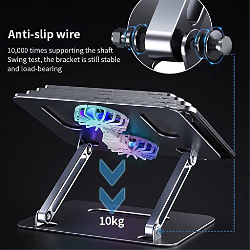 Base ajustable plegable para laptop con ventilador y aluminio miniatura 5