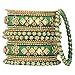 Aheli Ethnic Handmade Silk Thread Faux Stone Studded Bangle Set Chudha Indian Traditional Wedding Festive Wear Fashion Jewelry Gift for Women Green