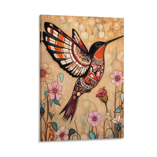 Impression sur toile colibri haïda décoration murale 40x60cm chambre
