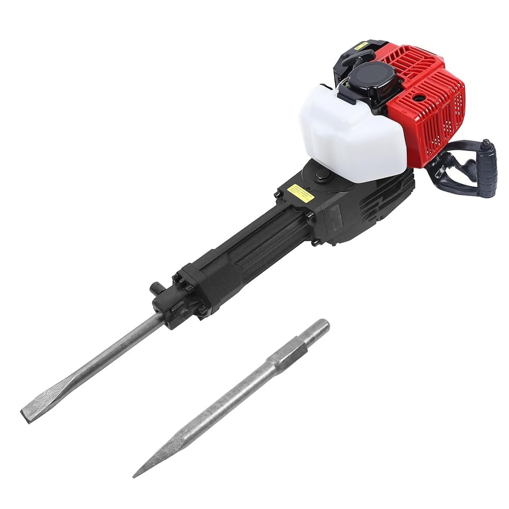 Miumaeov 2-Stroke 32.7 CC Demolition Jack Hammer Gas Powered Drilling Machine Concrete Breaker Punch Drill With 3 Chisel Bit 1800W 0.9L - View #5
