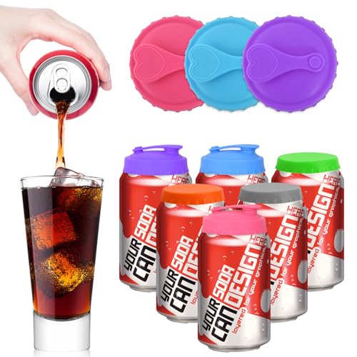 DEARBAG 6 Stück Bierdosen Abdeckung mit Silikon, Staubdicht und Auslaufsicher für Standard-Soda und Cola-Dosen (6 Farben), Wiederverwendbar