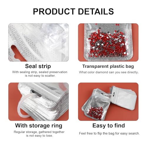 Image of antor 100 PCS Diamond Painting Beads Storage Bags, Reusable Diamond Art Storage Accessories Ziplock Pouches, Craft Supply Bead and Gem Organizer for DIY Projects