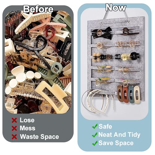 2 Stück Hängende Haarspangen Organizer, Haarspangenständer Filz Haarklammerhalter, Displayhalter Für Haarschmuck, Doppelseitiger Haarspangen-Organizer, Haarklammer-Organizer, Für Wand Tür Schrank