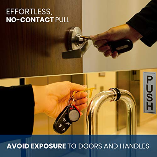 BrightKey Clean Key Brass Hand Tool - No Touch Brass Door Opener EDC Tool - Hygiene Keychain Touchless CleanKey - Safe Touch Contactless Multitool