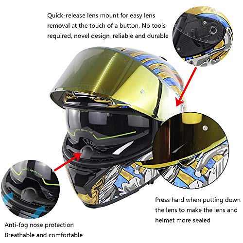 Braveking Caschi Scooter Casco Integrali Cobra a