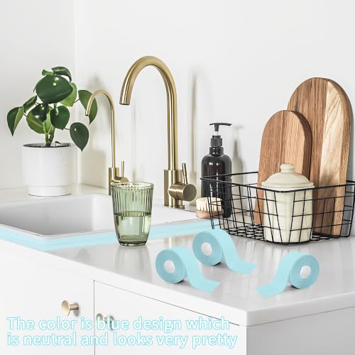 Image of 3 Rolls 10.5 Feet Caulk Tape Toilet Caulking Strip Self Adhesive Bathroom Sealing Peel and Stick Caulk Strip for Bathtub, 1.5 Inches