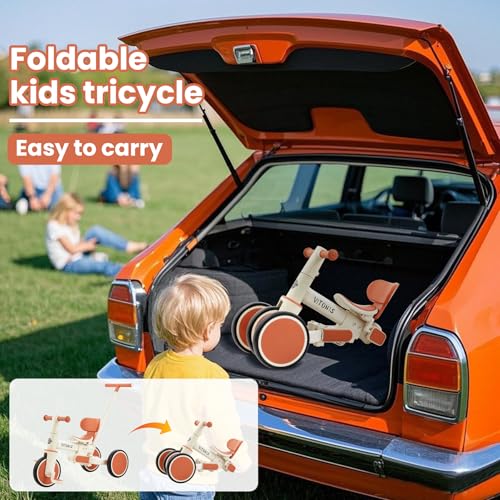 VITONIS laufrad ab 1 Jahr, 5 in 1 Dreirad mit Schubstange für Kinder, Lauflernhilfe für Kinder 1-4 Jahre