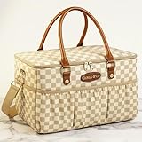 DOKUS & CO Luxe Diaper Caddy Tote, Extra-Large Collapsible Baby, Pet & Breastfeeding Organizer for Home, Car & Travel, Giftable Hospital Bag for New Moms & Pet Owners