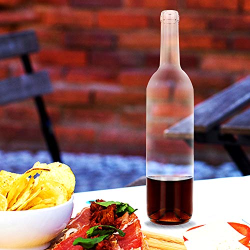 10 Pack 750 ml 25 oz Clear Glass Bottles With Cork Lids & Seal Shrink Capsules Caps. Home Brewing Wine & Juicing Bottles For Beverage, Sparkling Wine,Kefir,Decor,Food Storage.BPA-FREE & Dishware Safe.