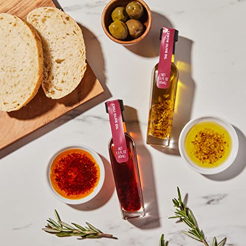 Image of Thoughtfully Gourmet, Spice Infused Olive Oil Gift Set, Premium Extra-Virgin Olive Oil from Spain, Flavors Include Chili, Rosemary, Lemon, Spicy Garlic, Herbes de Provence and Tuscan, Set of 6