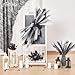 Faylifeway 50pcs Pampas Grass 17in, Black and White Pampas Grass Artificial Fluffy Vase Filler Flower Arrangement for Home Party Living Room Decor(Black & Grey & White)