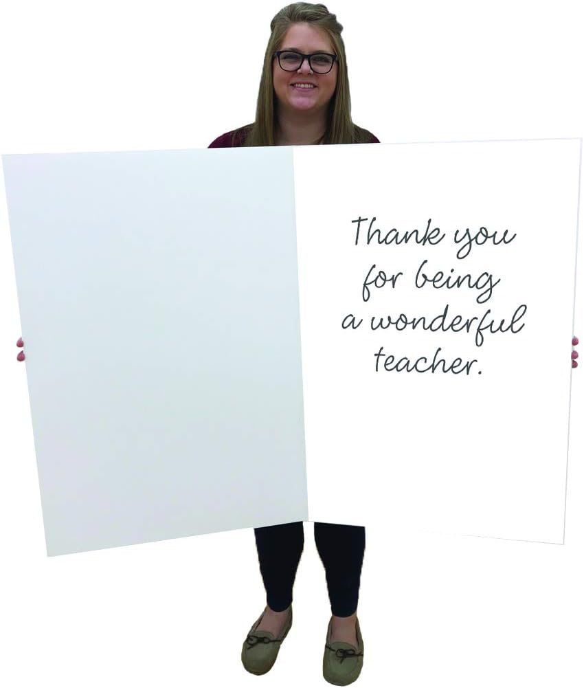 VictoryStore Jumbo Greeting Cards: 2 feet x 3 feet Giant Teacher Thank You card (The World needs more teachers just like you!) Includes an envelope