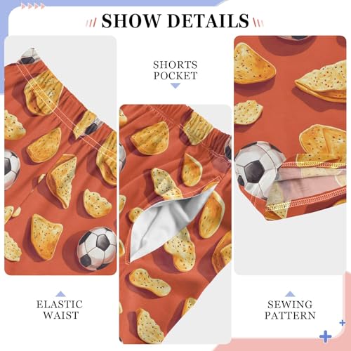 senya Football with Potato Chips Long Pajama Pants Bottoms Soft Sleepwear with Pockets4