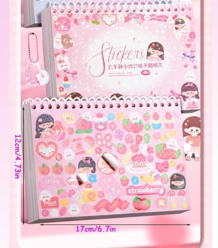 Image of FAMOUS QUALITY Kawaii Stickers Book - 50 Sheets /4000 Stickers, Cartoon Theme Sticker for Girls, Cute Washi Sticker for Project, Japanese Style Decorative Sticker, Self-Adhesive (Maruko & Friends)
