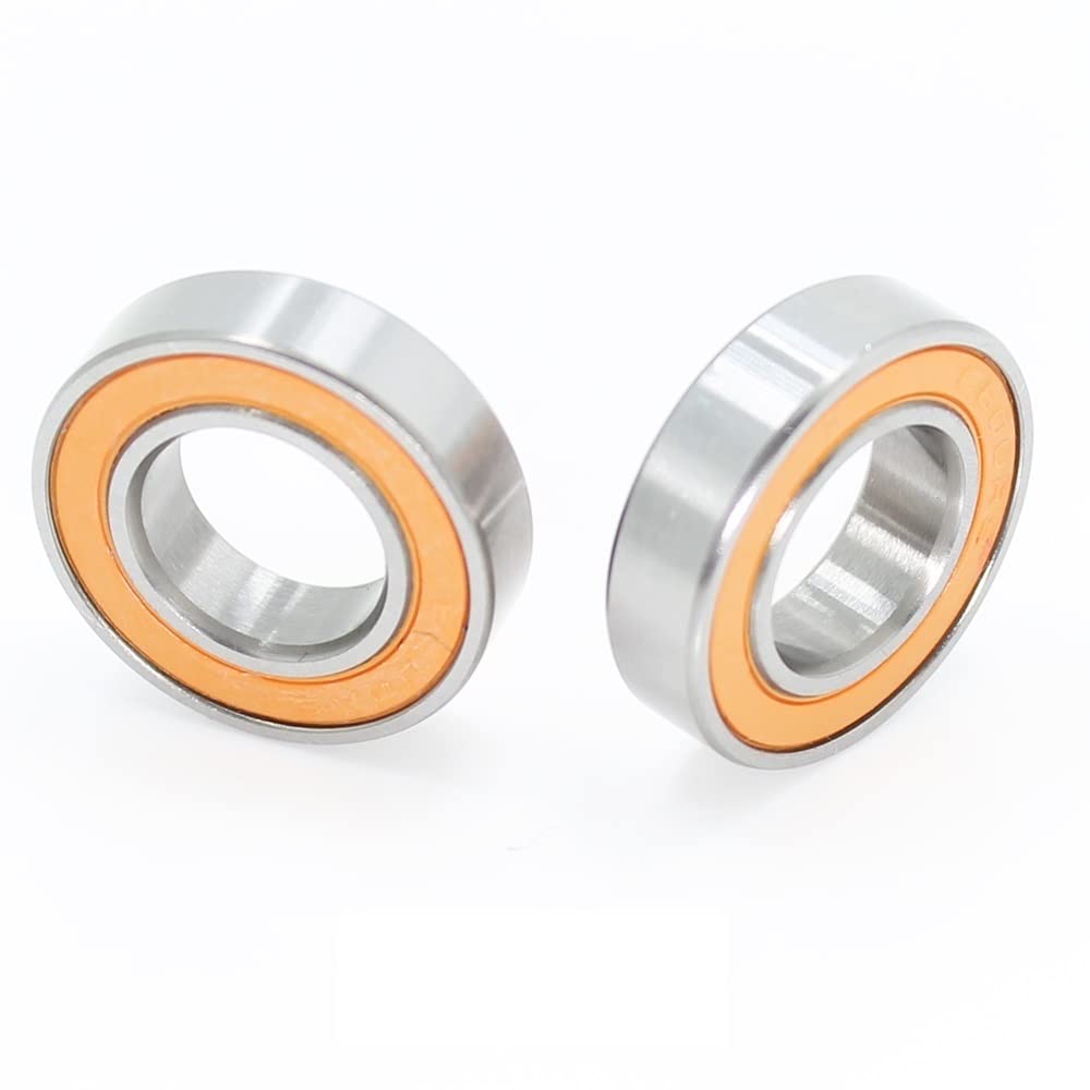 2pcs S61700 2RS CB / S6700 2RS CB ABEC7 10x15x4mm Rodamiento de bolas de cerámica híbrido de acero inoxidable S6700RS