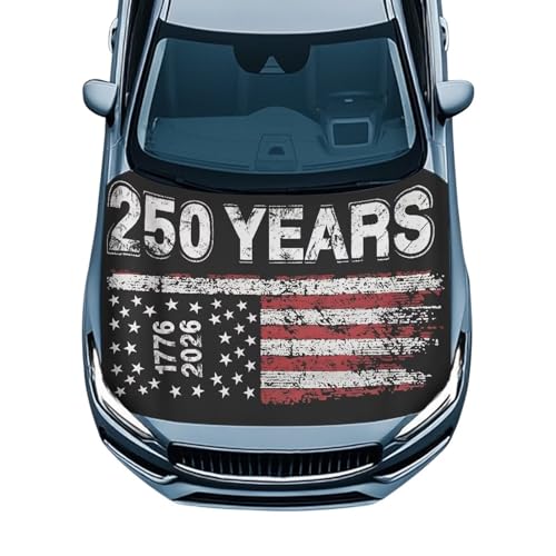 Image of US 250 Car Hood Cover Banner Car Bonnet Protection Cover Elastic Fabrics Polyester，Can be Washed Auto Decoration