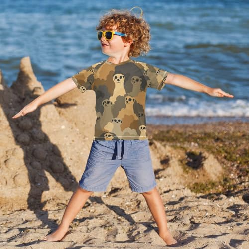 Boys Short Sleeve T-Shirts Camo Ferrets Meerkats Rashguard Kids Swim Shirts Sun UPF 50+4