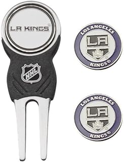 Team Golf NHL Los Angeles Kings Divot Tool Pack With 3 Golf Ball Markers Divot Tool with 3 Golf Ball Markers Pack, Markers are Removable Magnetic Double-Sided Enamel