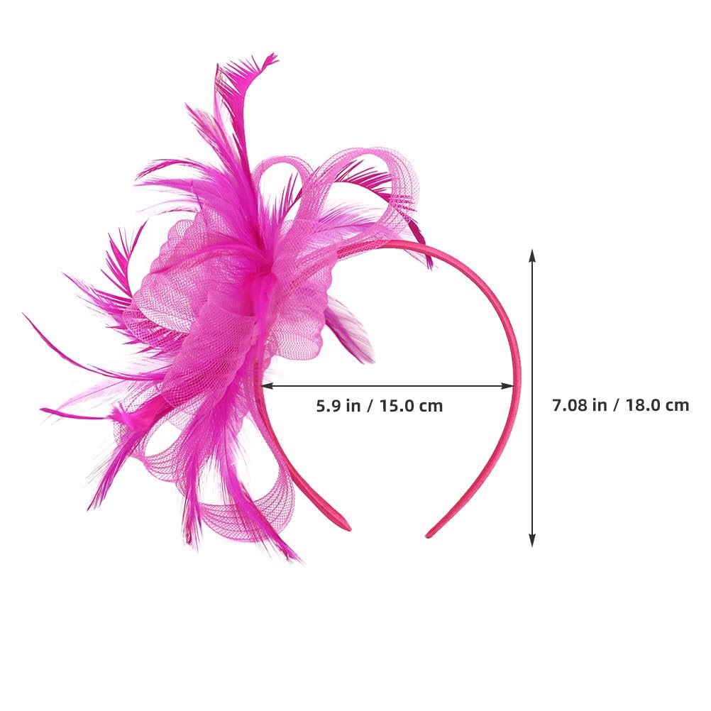 Abaodam Veil Fascinator Hair Clip and Headband Set for Women Formal Weddings Tea Parties Mesh Design with Artificial Plume Elegant Hair Accessories - Image 2
