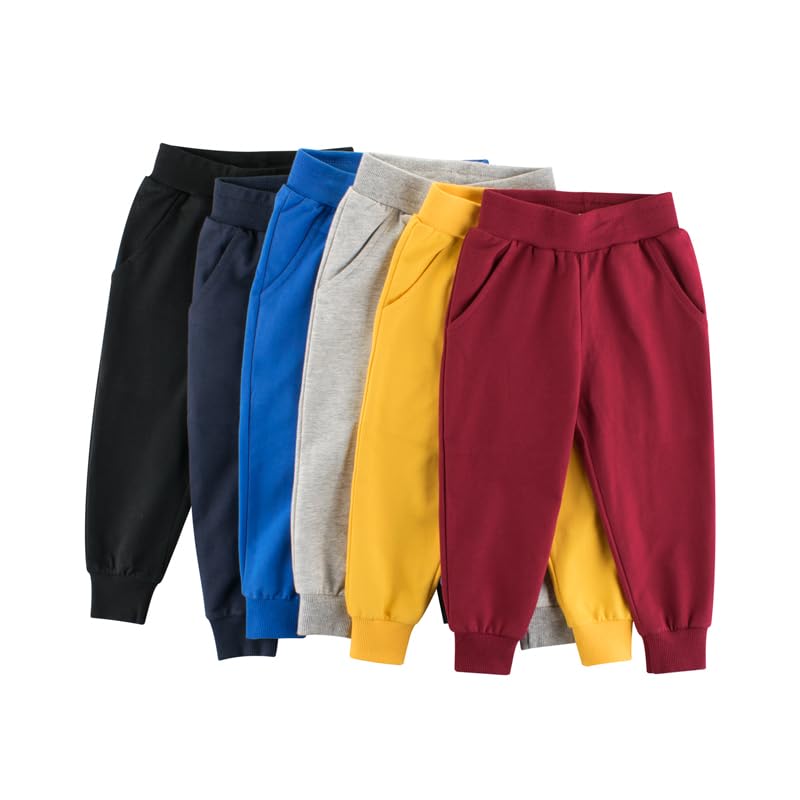 Toddler Boys One Pack Cotton Active Jogger Sweatpants Baby Kids Casual Athletic Solid Color Pull On Pants2