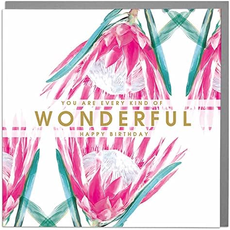Lola Design - Birthday Cards for Women - Freesias - Blank Cards and Envelopes - Happy Birthday Card