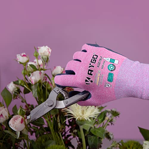 Kaygo Work Gloves For Women Kge19L Eco Friendly Gloves With Breathable Rubber Coated, 3 Pairs,Small #TOP1