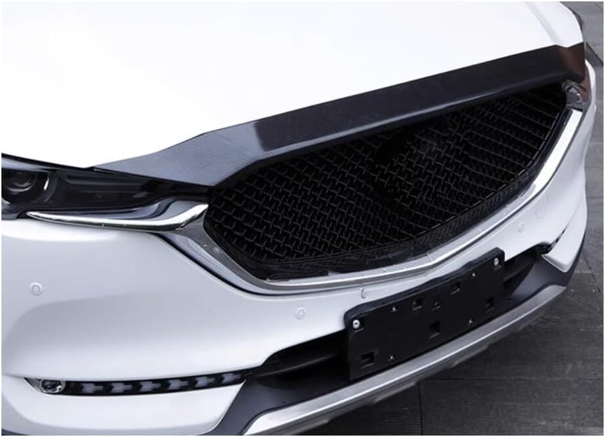 1pcs Black carbon fiber Chrome Car Front Grill Grille Cover Decorative Molding Cover Trim compatible For Mazda CX-50 CX50 2023 2024 2025