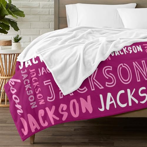 Personalized Name Blanket Customized Baby Blankets for Girls Boys Adults Monogrammed Blankets and Throws Christmas Birthday Mothers Fathers Valentines Day Gift